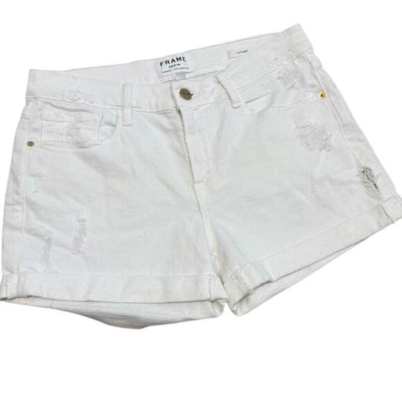Frame 27 Le Cutoff cuffed distressed jean shorts SH 3013 - Picture 13 of 15